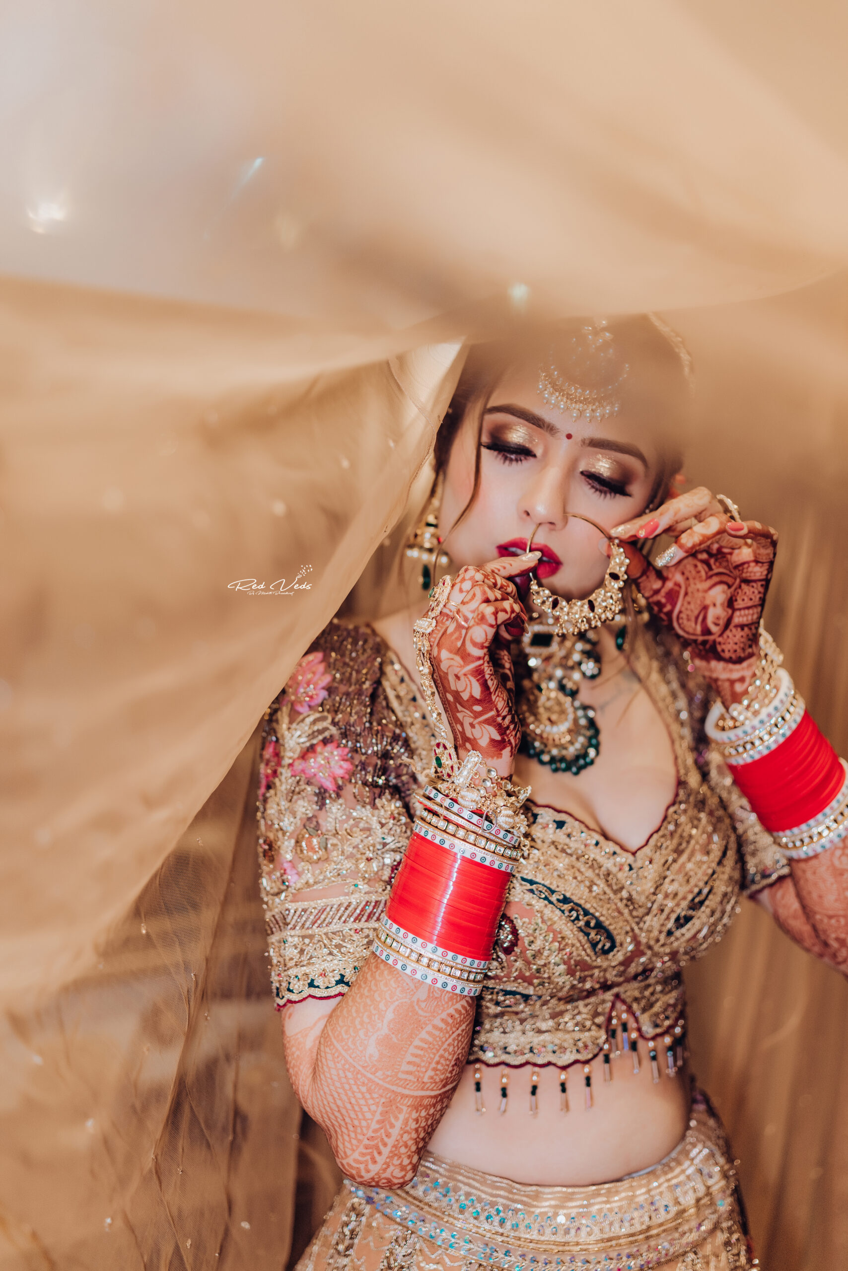 Indian wedding Bride Pose for photeshoot Stock Photo - Alamy