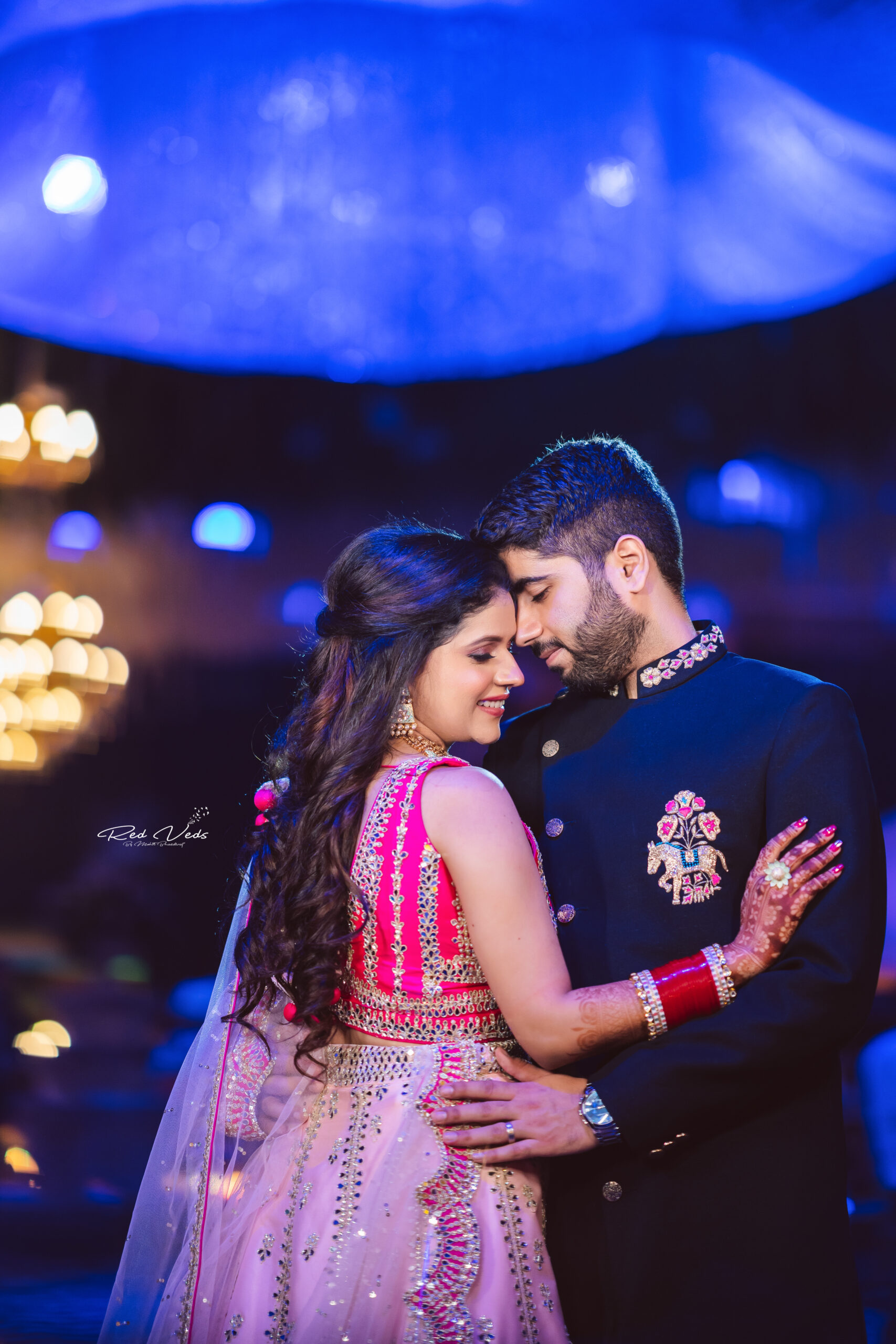 Tender Indian wedding couple poses on the path in the park Stock Photo |  Adobe Stock