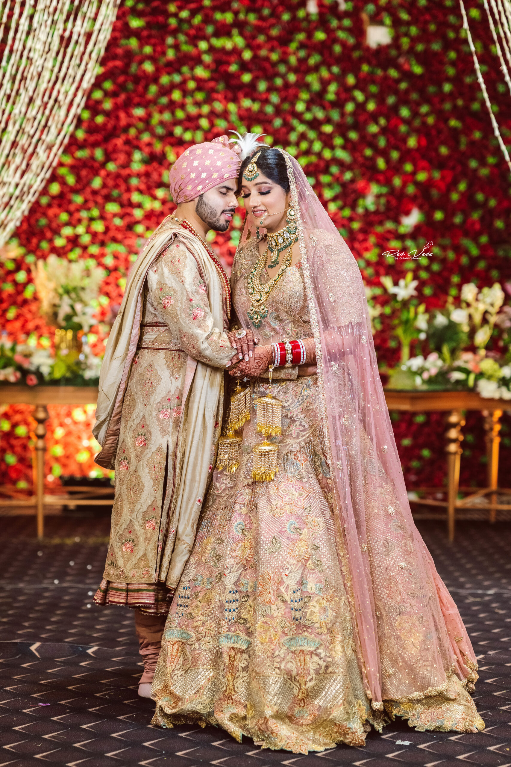 Disha Parmar and Rahul Vaidya's wedding lehenga. | Indian bride poses,  Indian bride photography poses, Indian wedding couple photography