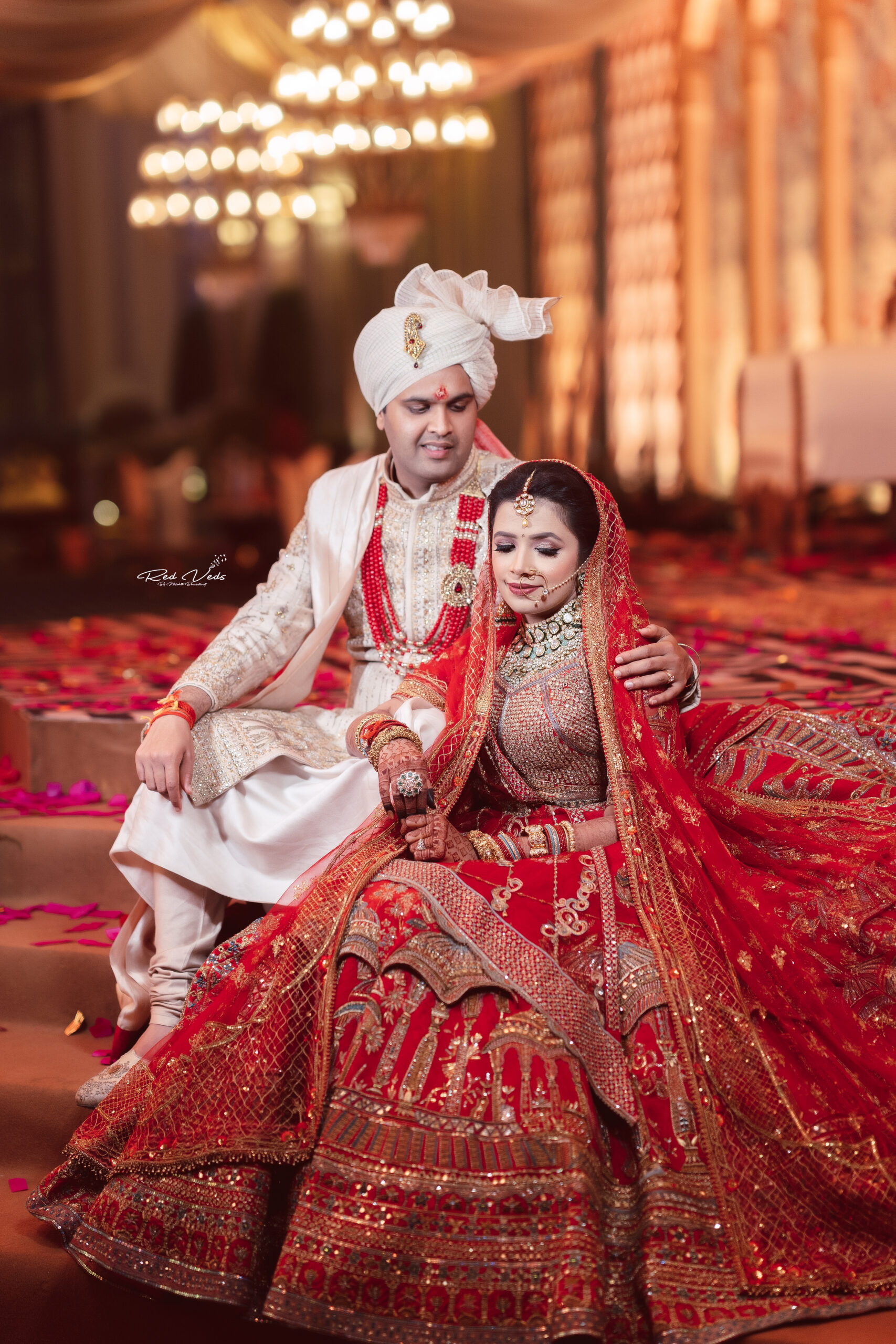 Disha Parmar and Rahul Vaidya's wedding lehenga. | Indian bride poses, Indian  bride photography poses, Indian wedding couple photography
